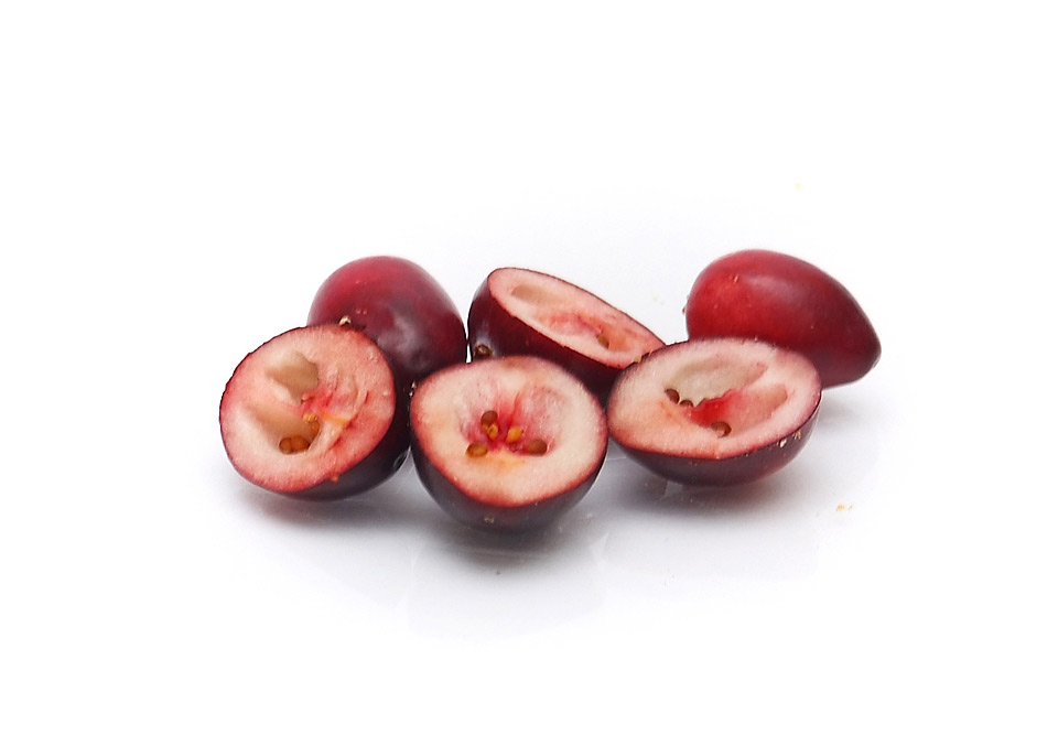 Halbierte Cranberries